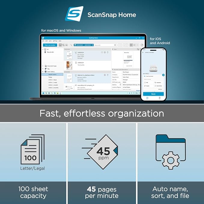 ScanSnap iX2500 Wireless or USB High-Speed Cloud Enabled Document, Photo & - Image 2