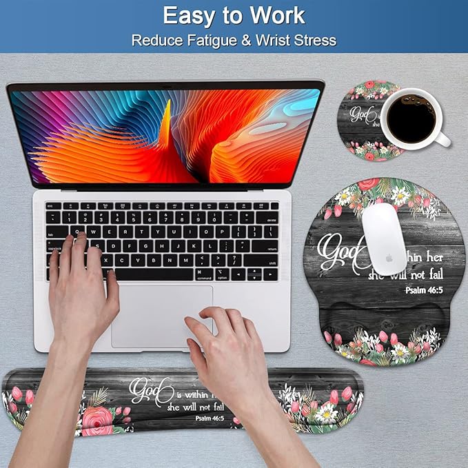 Keyboard Wrist Rest and Mouse Pad Wrist Support Set - Image 4