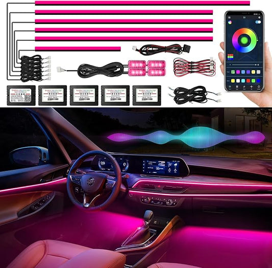Interior Car LED Strip Lights, AMKI Acrylic LED Lights RGB 10 in 1 by AMKI