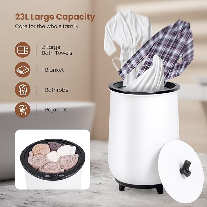 Tangkula Towel Warmer Bucket, 23L Large Luxury Bucket-Style Towel Warmer - Image 5
