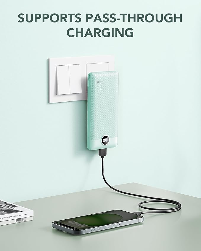 VRURC Portable Charger Built-in Cables and AC Wall Plug, USB C Power Bank - Image 9