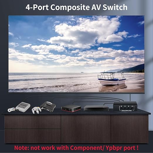RCA Switch 4 in 1 Out Composite Video L/R Audio Selector Box 4X1, BolAAzuL - Image 4