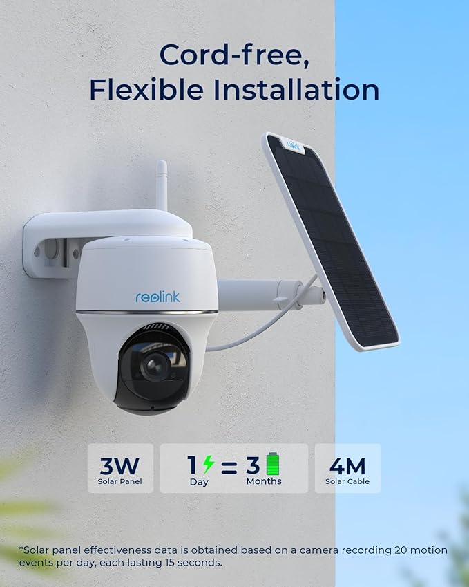 REOLINK Security Cameras Wireless Outdoor, Pan Tilt Solar Powered, 5MP 2K+ - Image 3