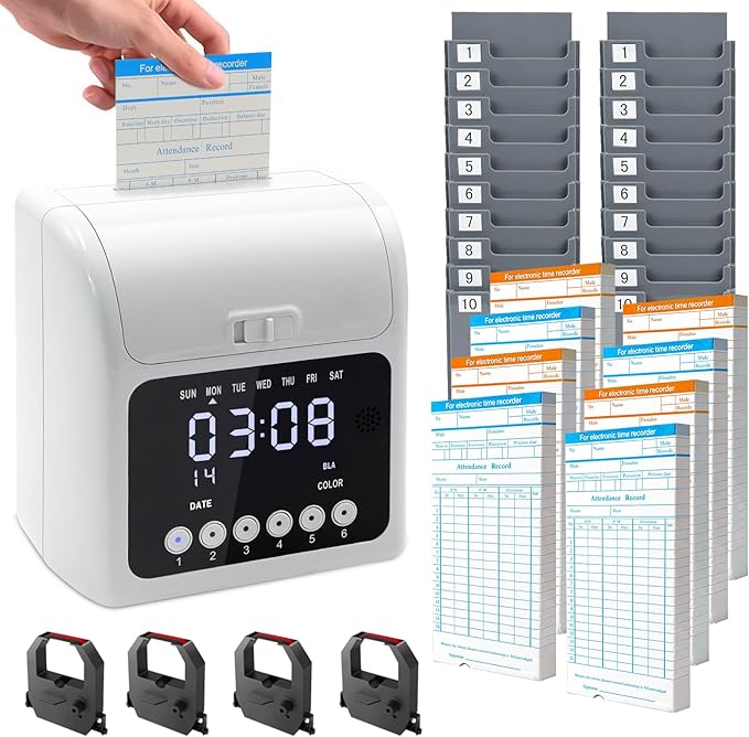 TooCust Time Clock Bundle for Small Business, Passcode Time Clock Punch Machine by TooCust