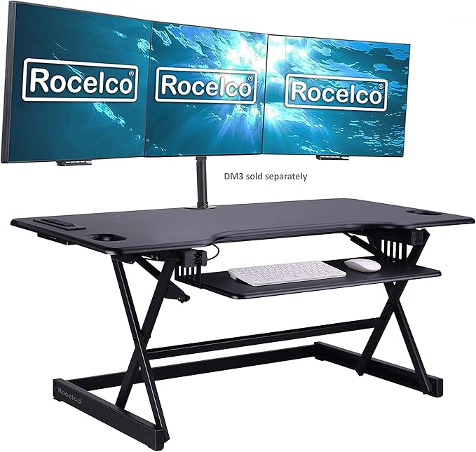 Rocelco 46" Height Adjustable Standing Desk Converter by Rocelco