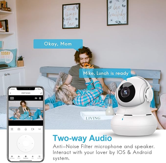 litokam Indoor Security Camera 4 Pack, 360° WiFi Cameras - Image 5
