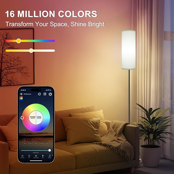 FRIDEKO HOME Floor Lamp, Color Changing Ambient Lighting - Image 2