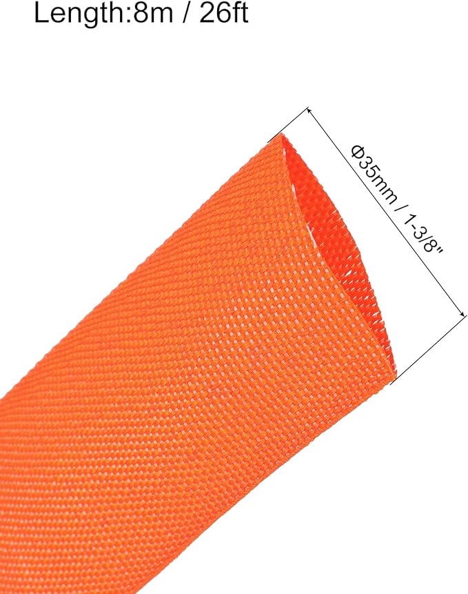 MECCANIXITY Braided Cable Sleeves Heat Shrinkable Fabric Sleeving, 1 3/8" 26ft - Image 2