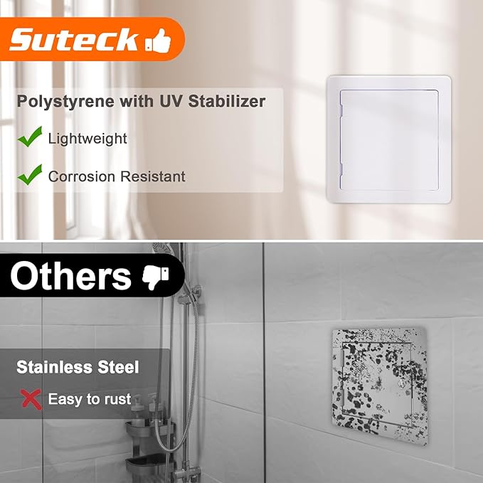 Suteck Plastic Access Panel for Drywall Ceiling 12 x 12 Inch Reinforced - Image 3