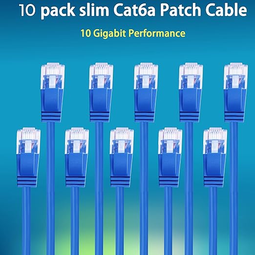 Rapink Cat6a 2ft Ethernet Patch Cables, 10G Support, Cat6a Ethernet Cable - Image 2