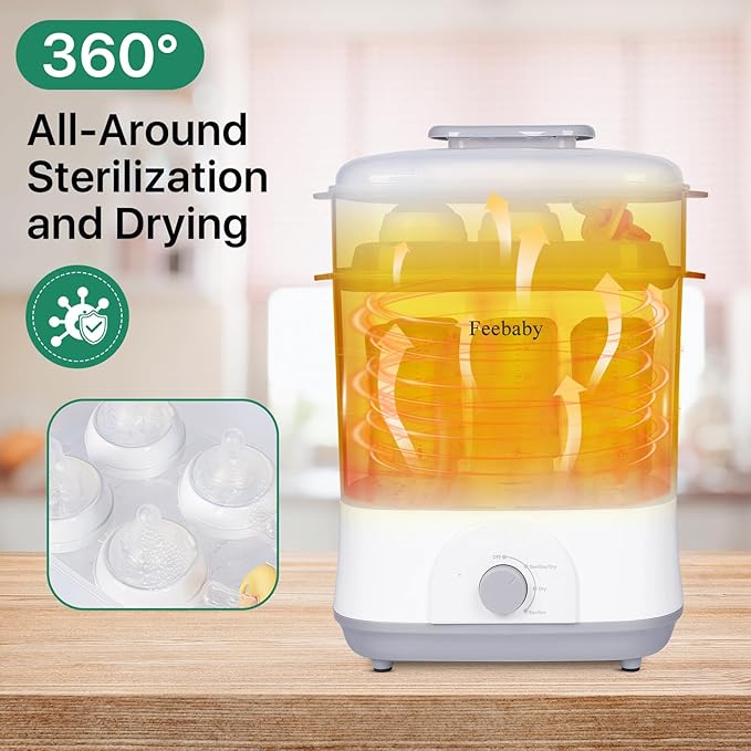 Freebaby Baby Bottle Sterilizer and Dryer, 4 in 1 Electric Steam Sanitizer and - Image 2