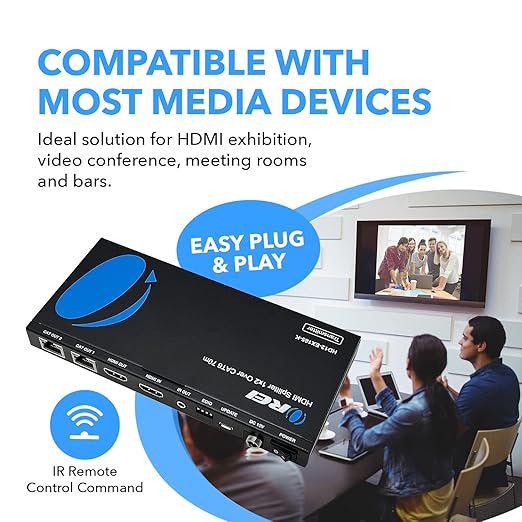 OREI 4K 1x2 HDMI Over ethernet Extender Splitter Over CAT6/7 ethernet Cable - Image 6