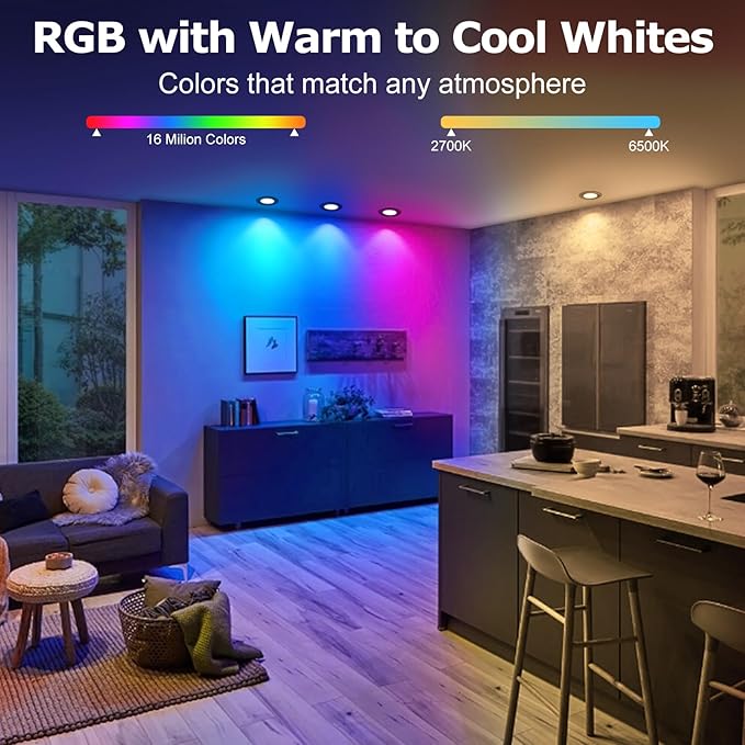 LightingWill 2 Inch Recessed Lighting, Smart WiFi LED Downlight, 5W LED Ceiling - Image 5