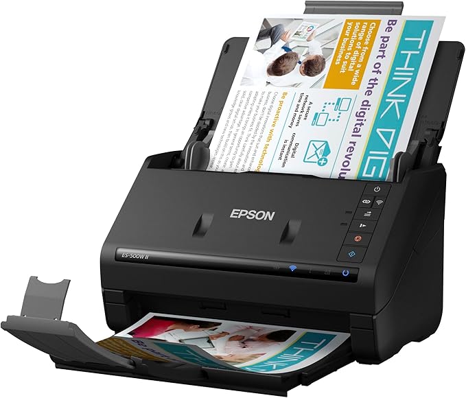 Epson Workforce ES-500W II Wireless Color Duplex Desktop Document Scanner - Image 4