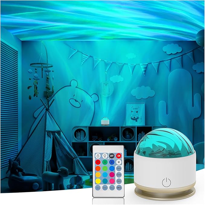 HUMIIEYE Northern Light Projector, Battery Operated Aurora Night Light by HUMIIEYE