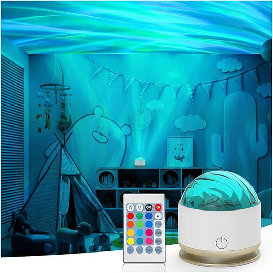HUMIIEYE Northern Light Projector, Battery Operated Aurora Night Light by HUMIIEYE