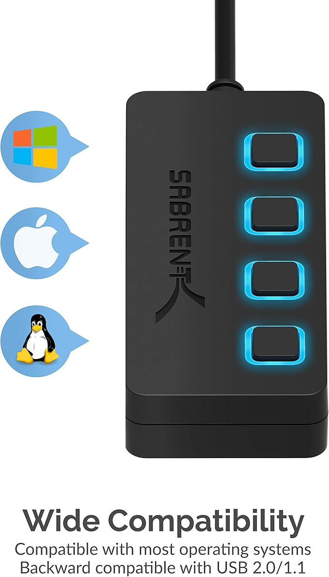 SABRENT 4-Port USB 3.0 Hub - Image 4