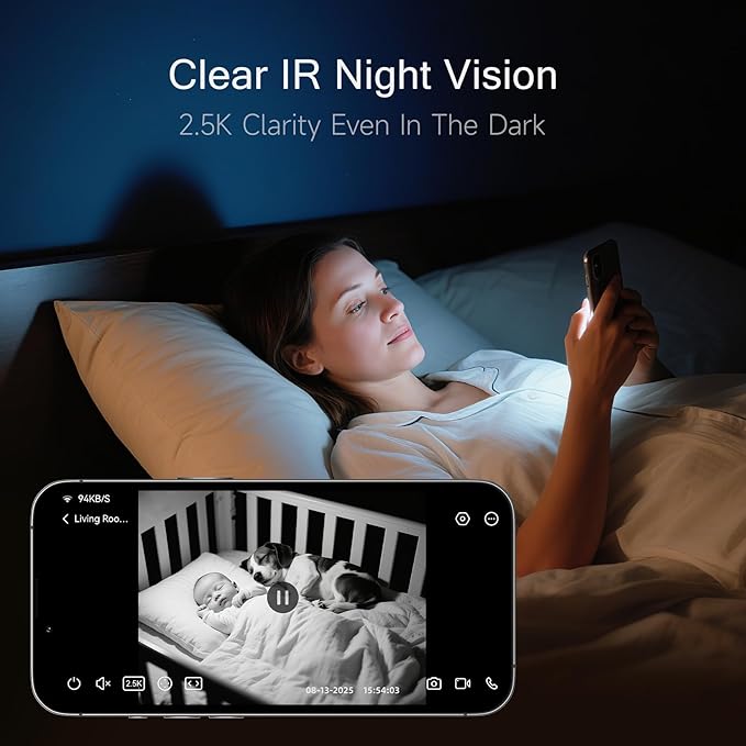 2.5K Security Camera Indoor, Non-Subscription AI Person/Pet/Cry Detection - Image 4