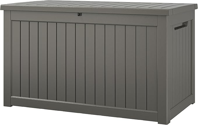 NUNU LAB 270 Gallon Large Resin Deck Box, Waterproof Outdoor Storage Box by NUNULAB