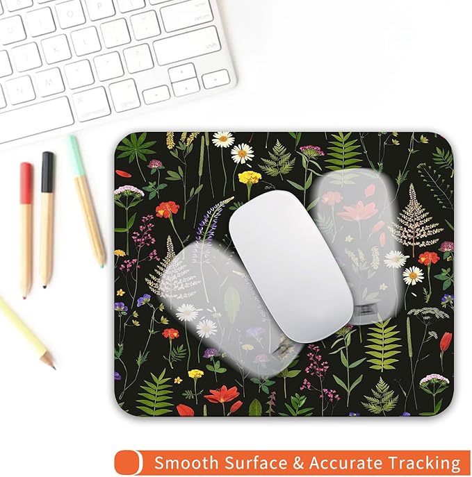 Armanza Square Mouse Pad Flowers, Personalized Premium-Textured Custom Mouse - Image 4