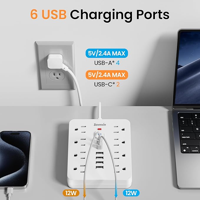 Bawmwim Surge Protector Power Strip - Image 4