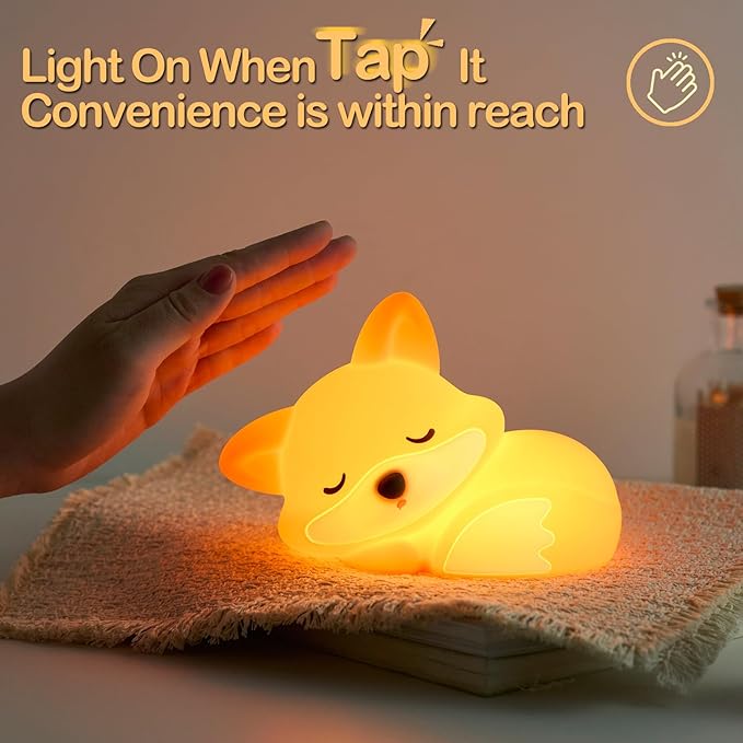 ATSUI Fox Night Light, LED Squishy Novelty Animal Lamp, Food Grade Silicone - Image 2