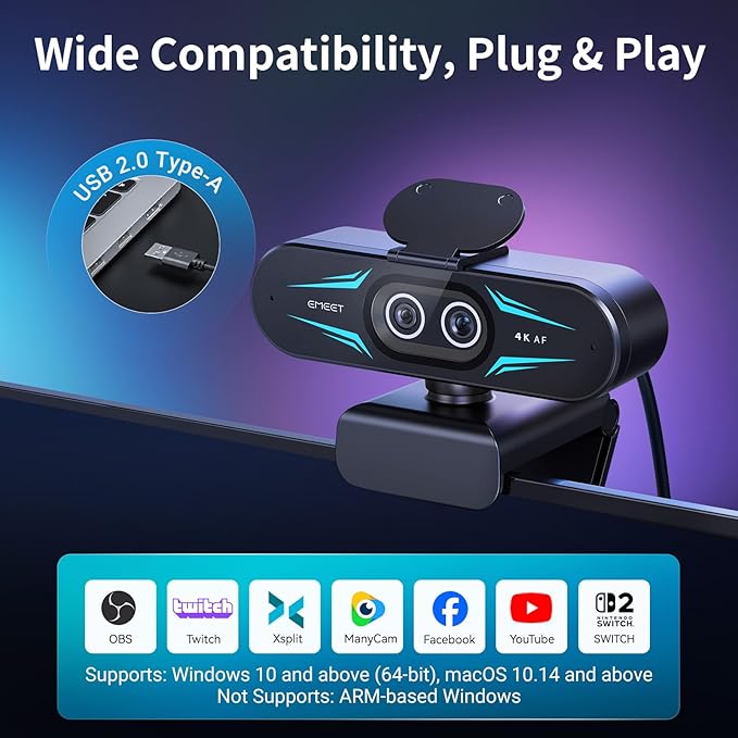 EMEET C60E Dual-Camera 4K Webcam - Image 8