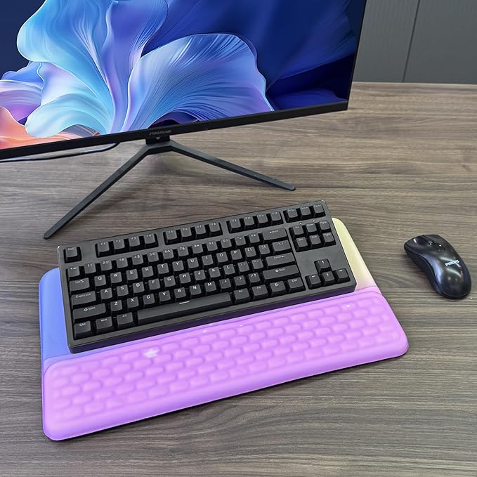Computer Keyboard Stand with Wrist Rest, Ergonomic Tilted Keyboard Holder - Image 7