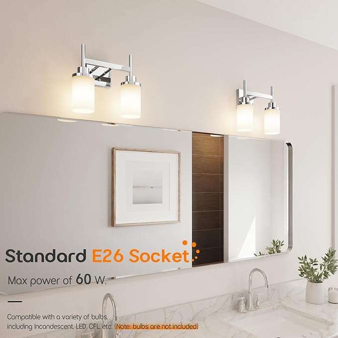 AONEON Vanity Lights Polished Chrome Bathroom Light Fixtures - Image 4