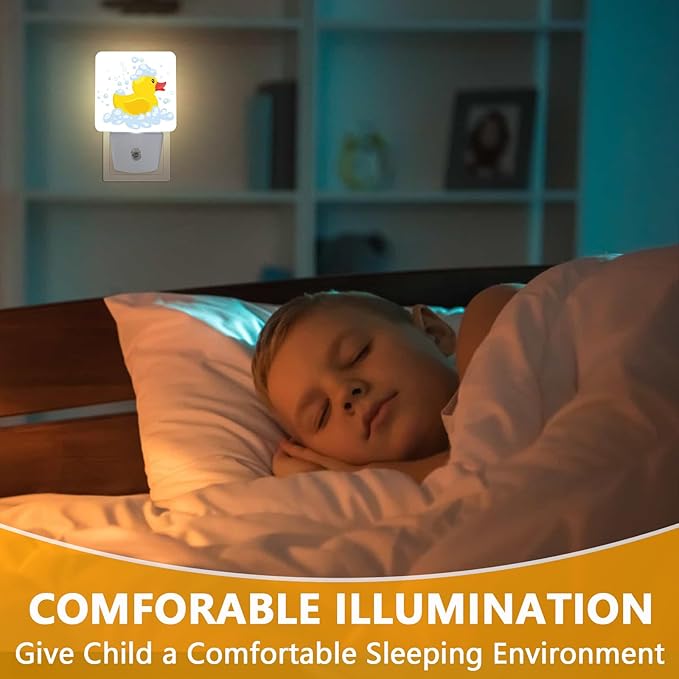 GANTINIR Night Light, Plug-into Cartoon Duck Nightlight White LED Lamp - Image 4