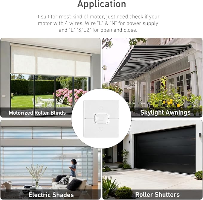 AC 110V/220V Hardwired Wall Controller | Roller Shutter Switch - Image 6