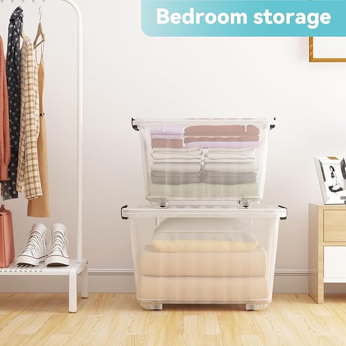 Nazhura 97 Quart Plastic Storage Bin, Stackable and Nestable Storage Boxes - Image 9
