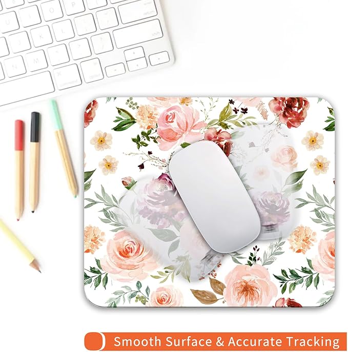 Armanza Square Mouse Pad Pretty Floral, Personalized Premium-Textured Custom - Image 4