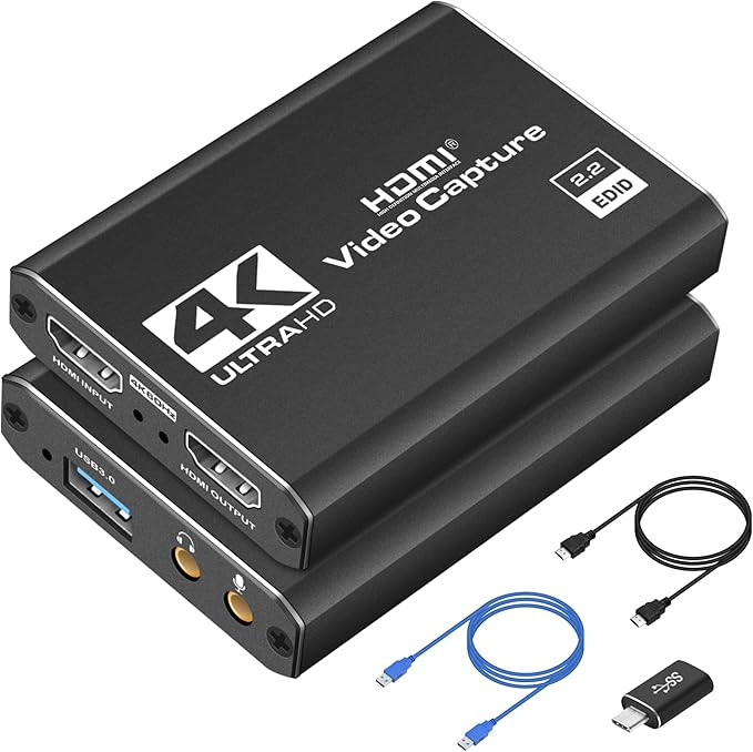 4K HDMI Capture Card USB 3.0 – 1080P 60FPS Gaming & Streaming Video Capture Card by Dcyfol