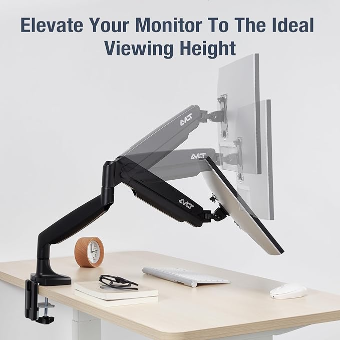 AVLT Single 17"-45" Monitor Arm Desk Mount Premium Mechanical Spring fits One - Image 6
