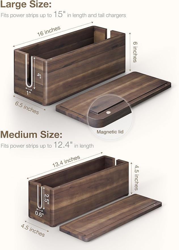 TIDITA Acacia Large Cable Management Box - Image 3