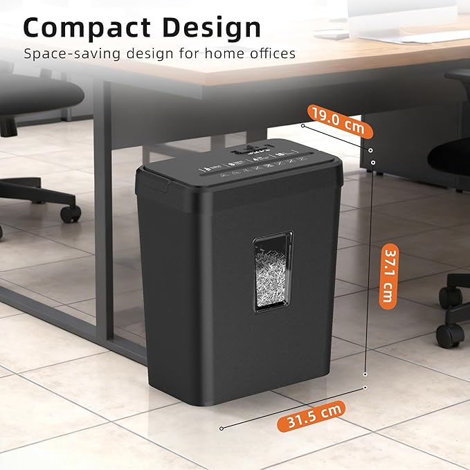8-Sheet Cross Cut Paper Shredder P-4 Security - Image 8