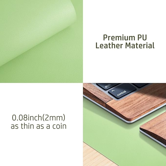 Aothia Leather Desk Pad Protector, Mouse Pad, Office Desk Mat, Non-Slip PU - Image 8