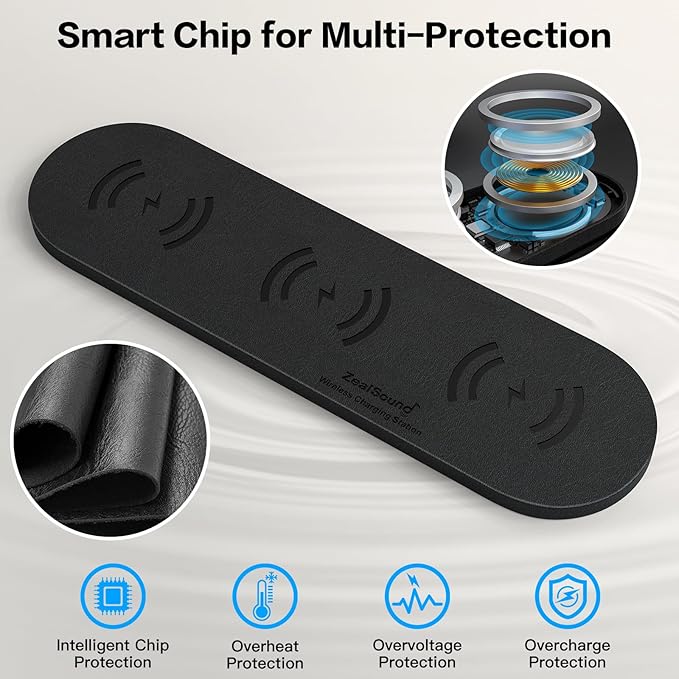 ZealSound Wireless Charging Pad, Triple Wireless Charger Pad Multiple Devices - Image 4