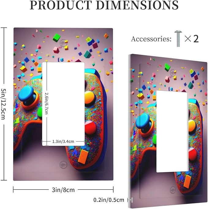 Bvtewkhz Videos Game Controller 1 Gang Single Rocker Decorative Light Switch - Image 4
