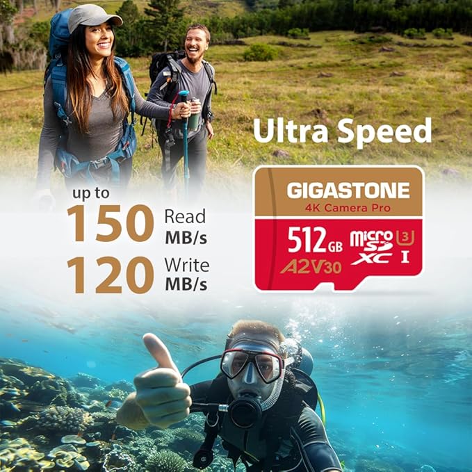 【5-Years Data Recovery】 GIGASTONE 512GB Micro SD Card, 4K Camera Pro, A2 V30 - Image 2