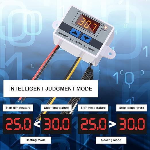 XH-W3001 Digital LED Temperature Controller Module Digital Thermostat Switch - Image 4