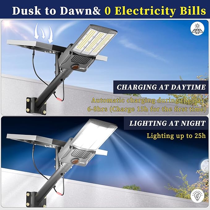 JAYNLT Y-9800W Solar Street Lights Outdoor, 750000LM 6500K High Powered - Image 2