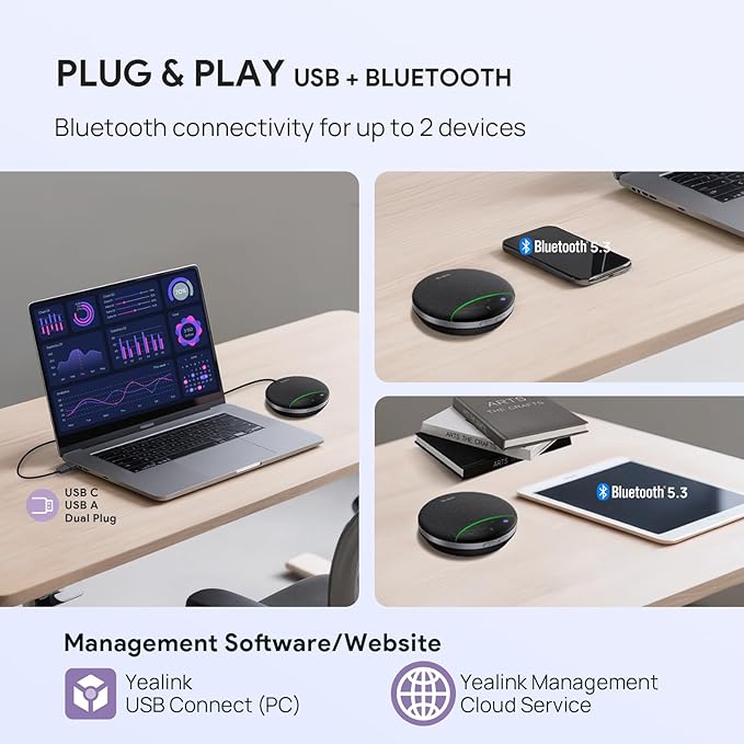 Yealink SP92 USB Speakerphone Bluetooth Conference Speakers and Microphone - Image 7