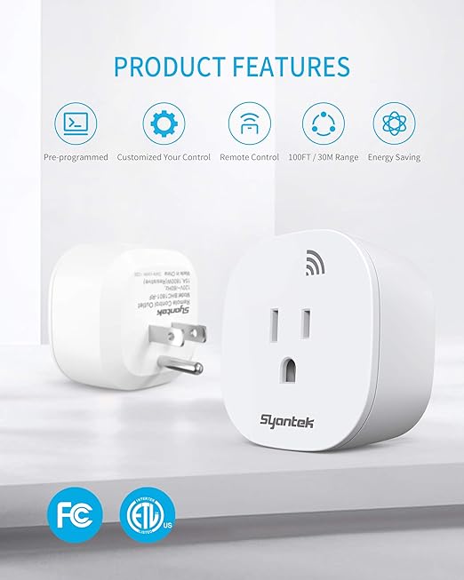 Syantek Remote Control Outlet Wireless Light Switch - Image 2