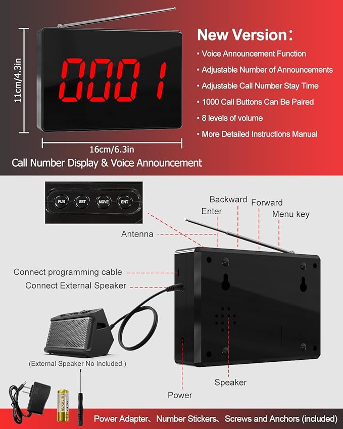 CallToU Wireless Calling System Customers Patient Pager System 1 Display - Image 7