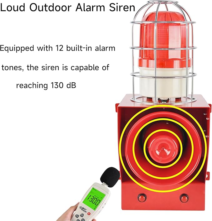 EOKHEOY Alarm Siren Waterproof Indoor/Outdoor Security Emergency Adjustable - Image 3