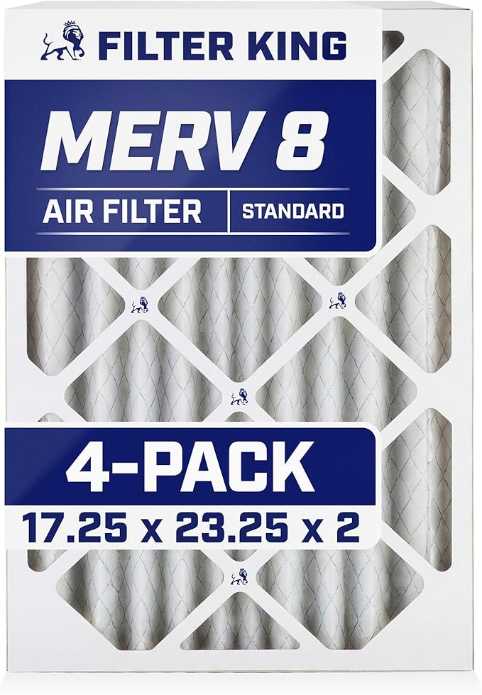 Filter King 17.25x23.25x2 Air Filter | 4-PACK | MERV 8 HVAC Pleated A/C Furnace by FilterKing