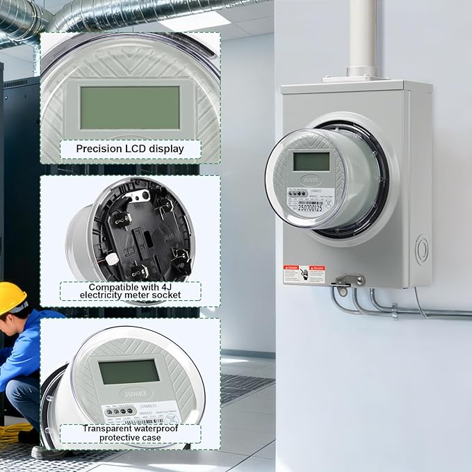 Digital Electric Meter for RV & Home, CL200 KWH Watt Meter for RV Pedestal & - Image 2