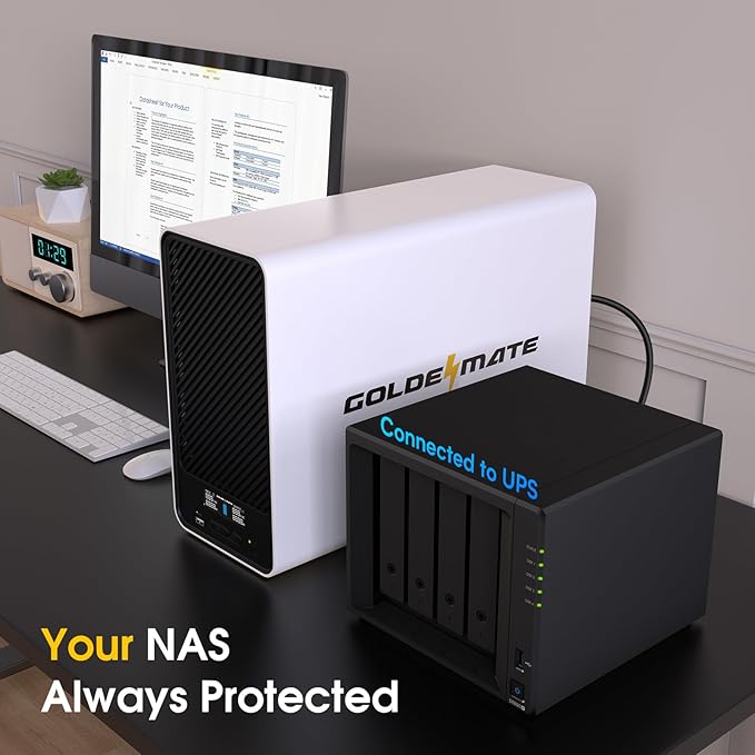 GOLDENMATE 2000VA/1600W Lithium UPS Battery Backup and Surge Protector - Image 4